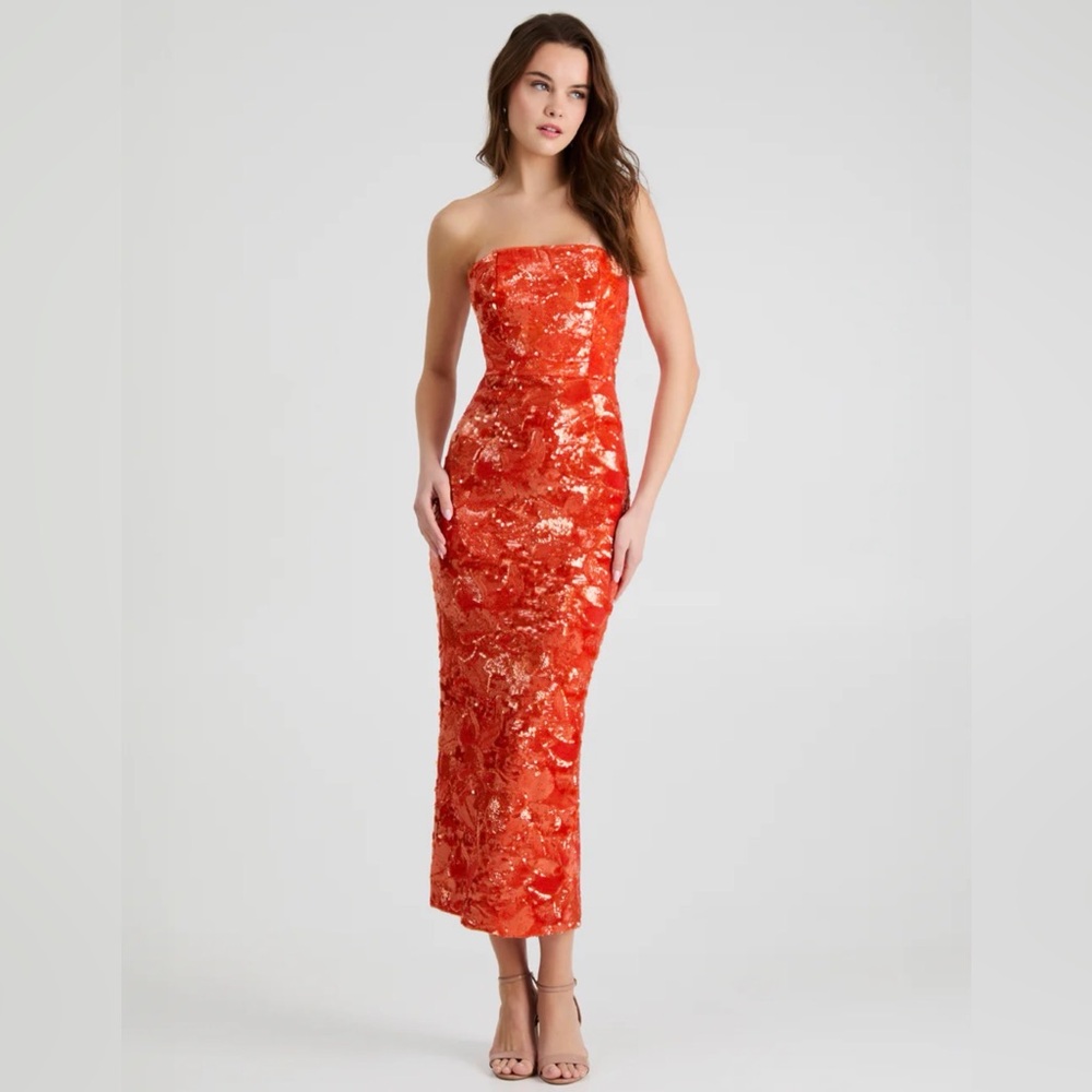 Helsi Leslie Midi Dress in Papaya XS $495